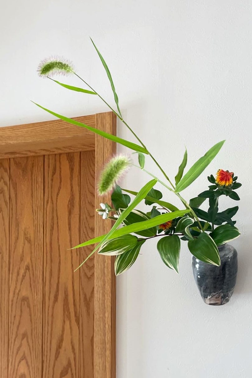 生花教室の生徒のいけばな作品