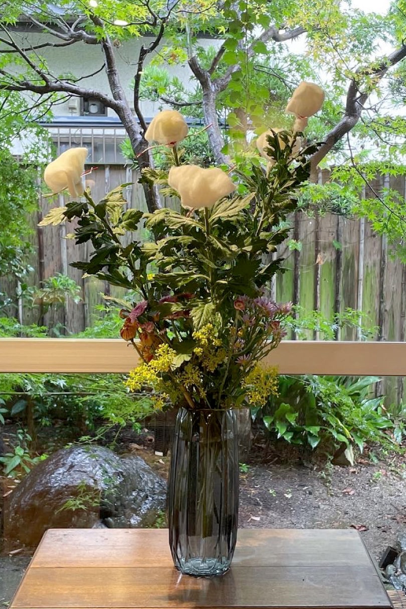 生花教室の生徒のいけばな作品